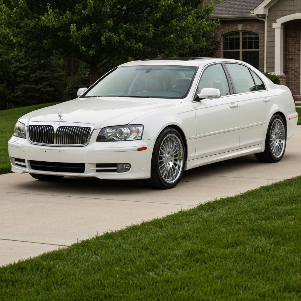 White sedan with detailed exterior